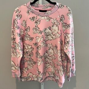 Cynthia Rowley pink floral sweater size L